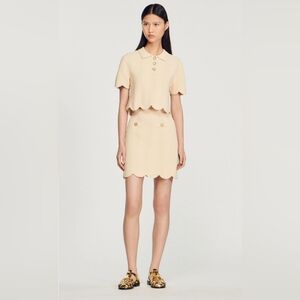 🇫🇷NWT Sandro Knit Scallop Skirt